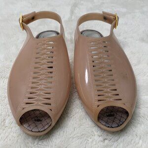 Melissa Carolyne for Jason Wu Women's Nude Sling back Peep Toe Flat Size 6